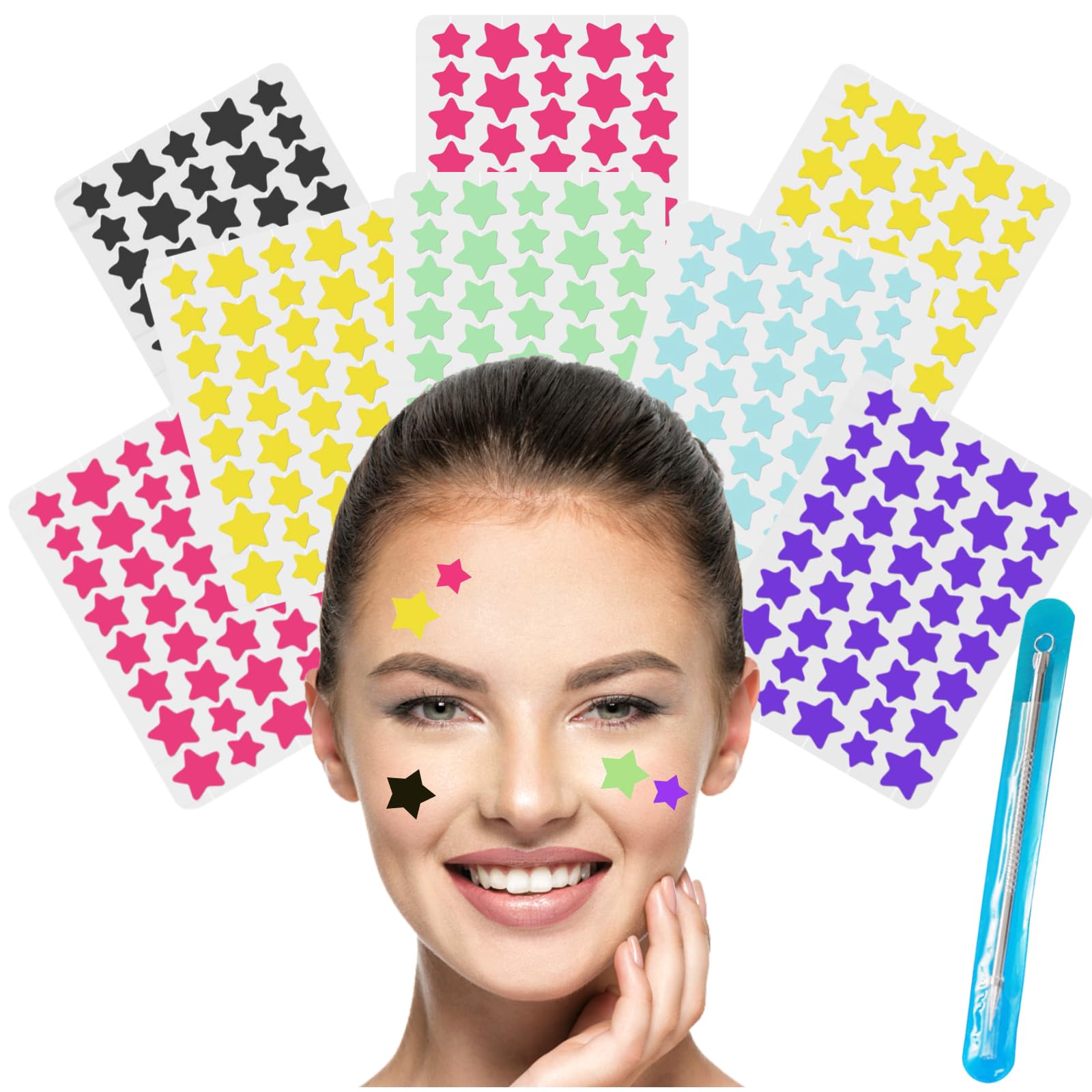 DKDDSSS 320 Parches Acne, Parches Granos, Pimple Patches Estrella, Acné Hidrocoloides, Parches Para Granos Acné Hidrocoloides, Uso Diurno y Nocturno, para el Acné Espinillas Puntos Blancos