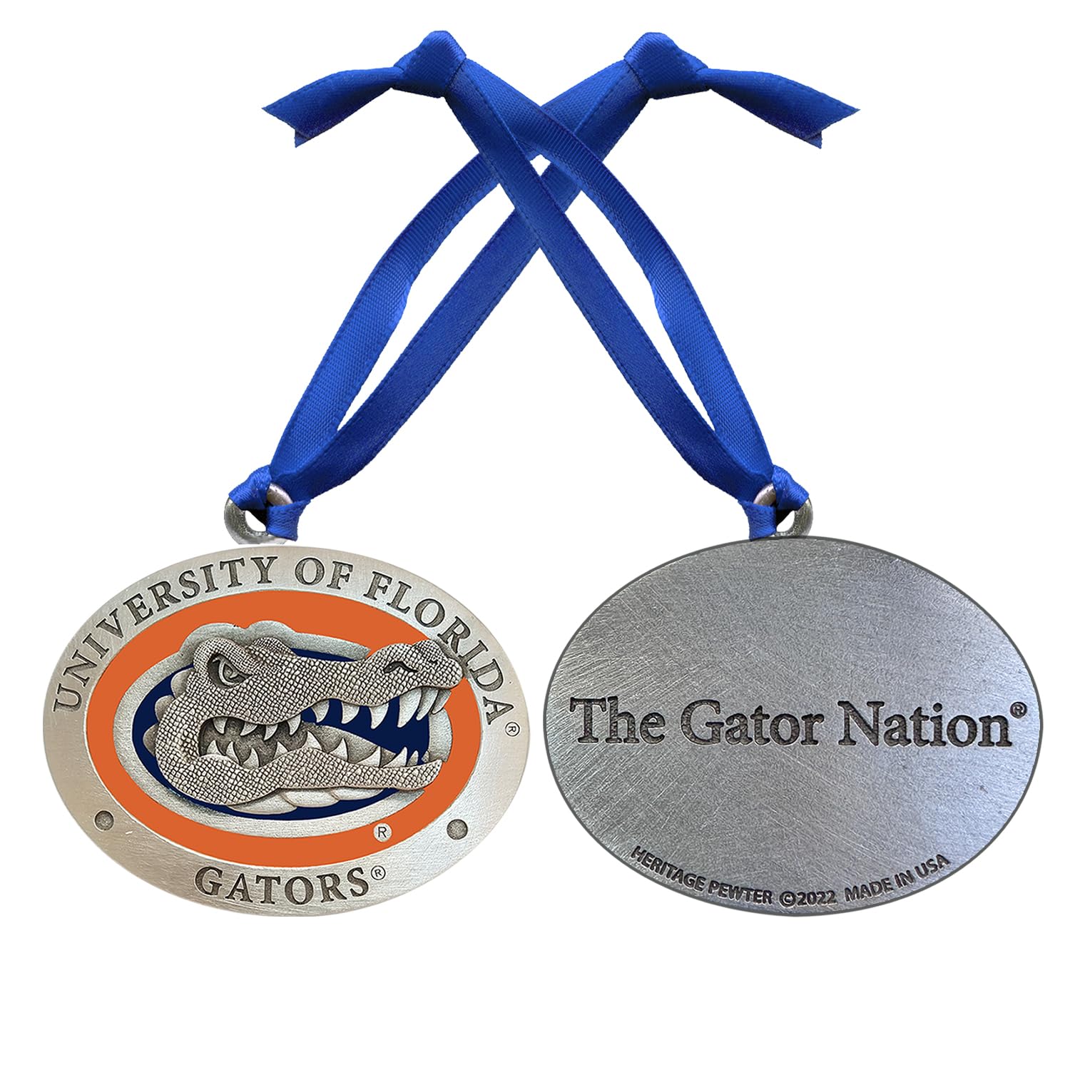 Florida Ornament Non-Dated | Hand-Sculpted Christmas Tree Ornament | Intricately Crafted Metal Pewter Alma Mater Inlay