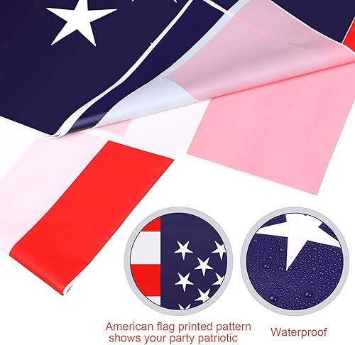 Miniatura 3 de Boao Mantel de 3 piezas con bandera estadounidense del 4 de julio, mantel patriótico de plástico con estrellas y rayas para decoración de fiesta del