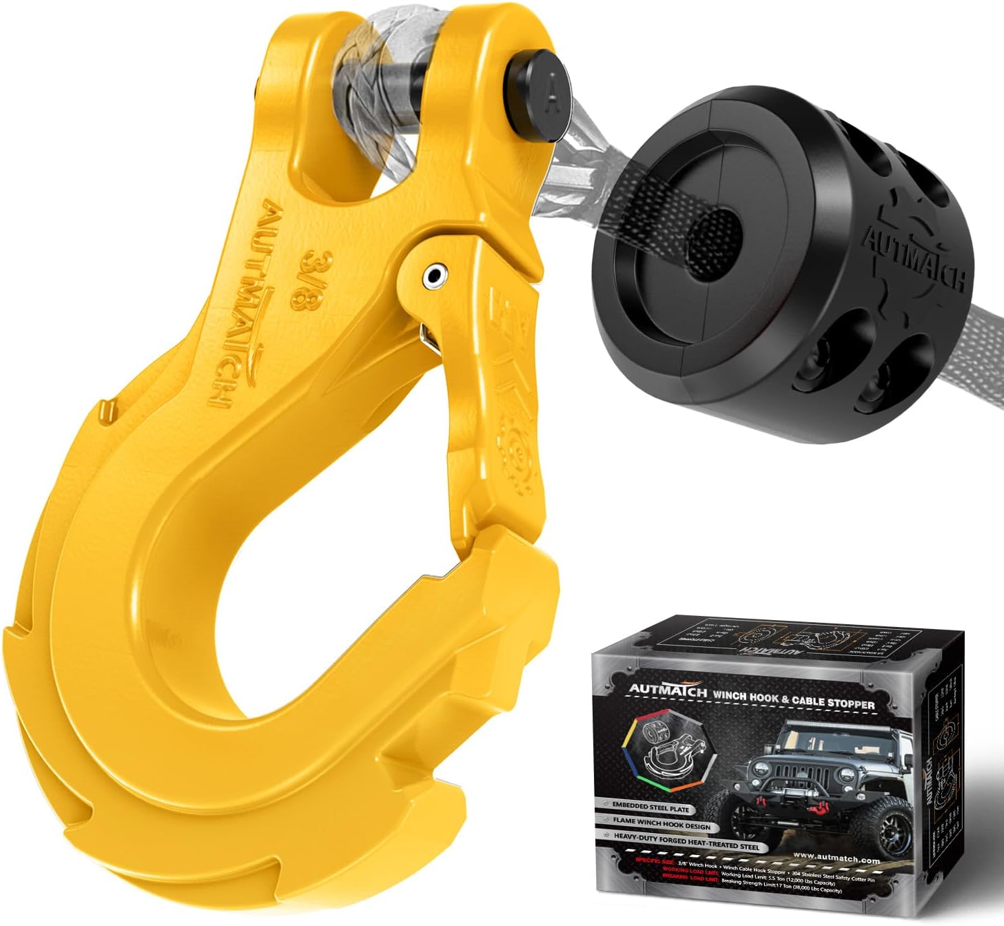 2024 Winch Cable Hook Stopper Rubber ATV Winch Rope Line Saver For UTVs Orvs Suv Trucks Trailers