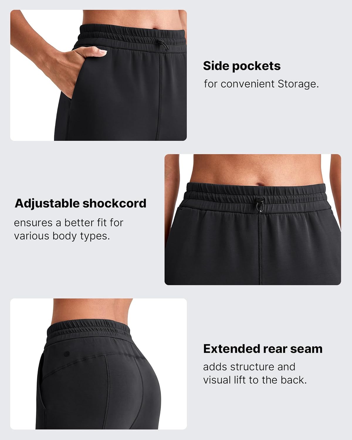 G4Free Smoofit Wide Leg Capri Pants for Women Adjustable Shockcord High Waist Summer Travel Yoga Pants with Pockets - Image 2