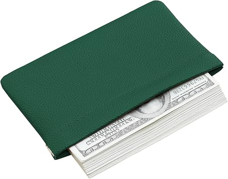 Genuine Leather Pocket Bag for Purse,Coin Purse Phone Accessories Travel Pouch for Storage Waterproof Portable No Zipper Wallet Man Green