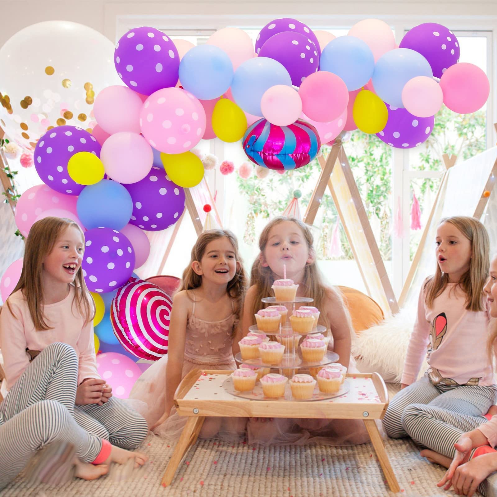 Ballongirlanden-Set Für Einschulung – Süßigkeiten-Motiv Mit Folien- Und Latexballons, Deko Für Schulanfang & Party