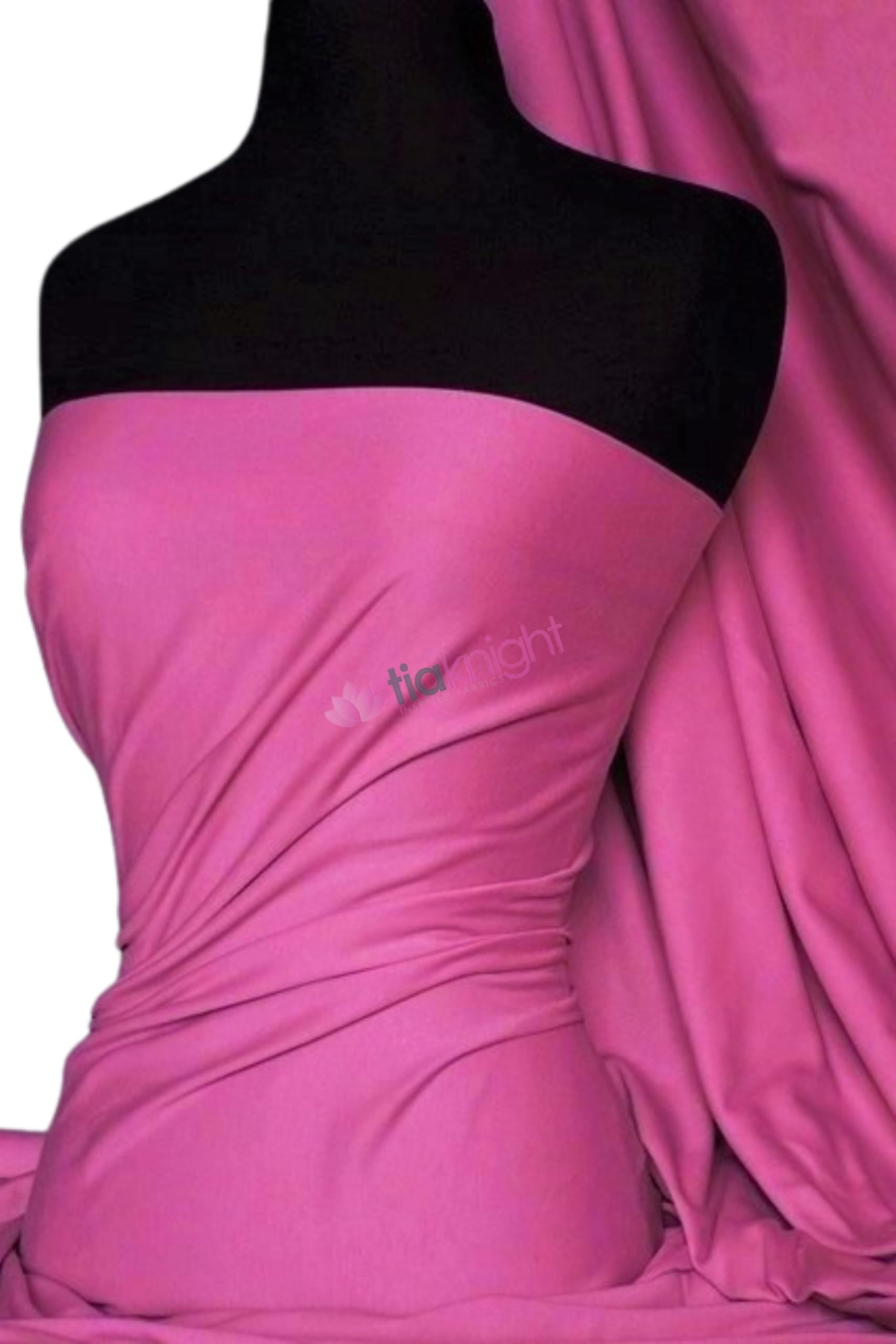 Soft Fine 1x1 Rib 100% Cotton Knit Jersey Fabric | Soft T-Shirt Material | Over 50 Colours | Oeko-Tex Certified | Same Day Dispatch | by Tia Knight (Q61) (Cerise Pink)