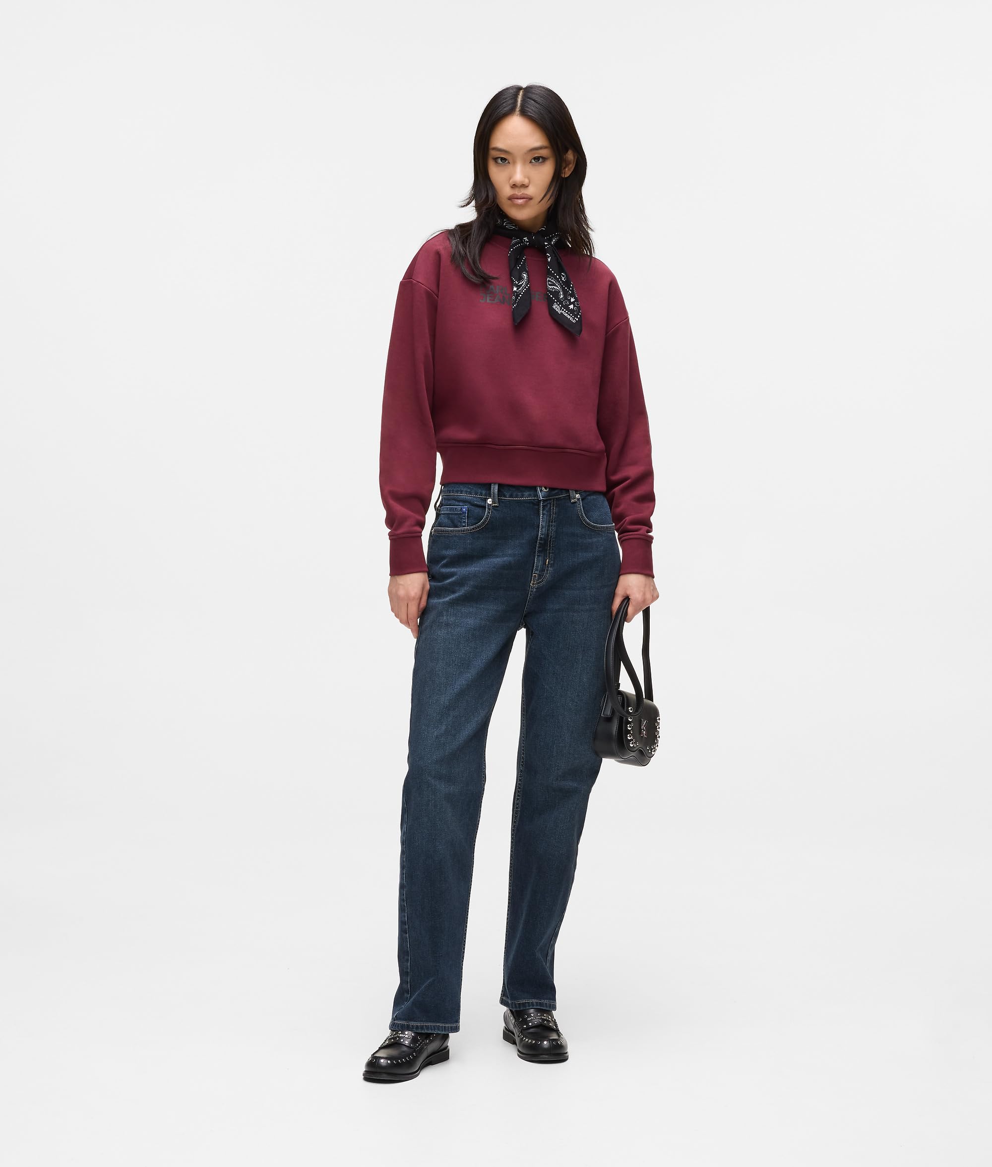Karl Lagerfeld Jeans, Damskie, High Rise Straight Denim, Prosta Nogawka