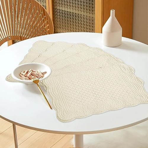 Miniatura 5 de HOMBYS Juego de 4 manteles individuales acolchados rectangulares lavables de 13 x 18 pulgadas, para mesa de cocina, manteles individuales