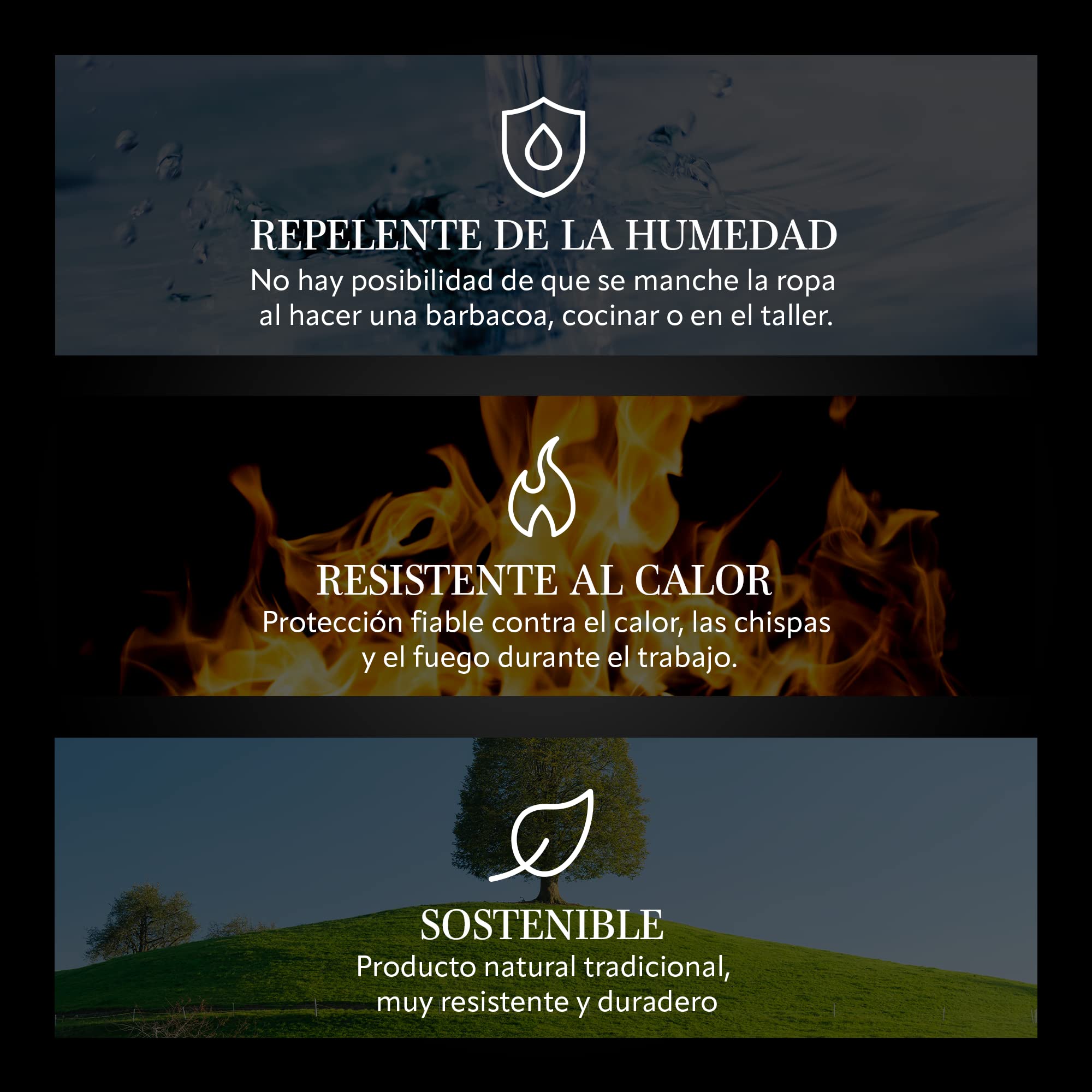 REDSALT® Premium - Delantal de piel de búfalo suave 100% piel de búfalo salvaje, 84x62cm, para barbacoa al aire libre, cocina, gastronomía, bar, barista o como delantal de cocina, regalo para hombres
