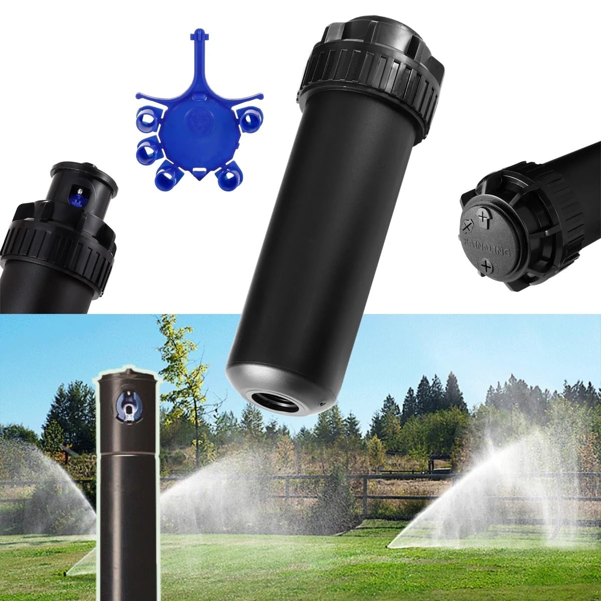 1 ugello for irrigazione a Scomparsa for irrigatore Rotante interrato Regolabile da 40° a 360°, Filettatura Femmina 1/2" for Giardino, Prato, frutteto