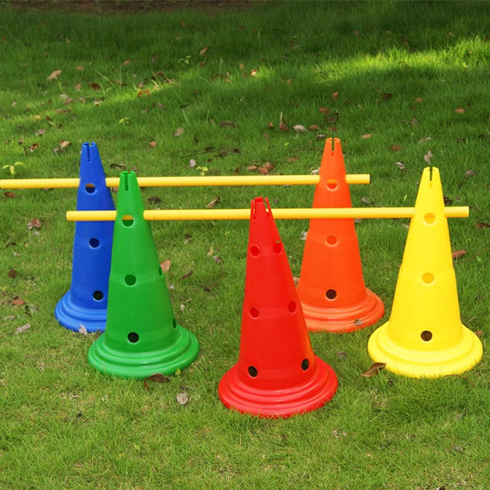 Plastic Agility Ball Cones 5 Pieces Football Training Agility Field Markers Plastic Traffic Cones for Training Football Basketball Training Traffic Events