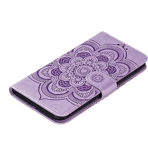 Miniatura 5 de Funda compatible con Google Pixel 7A, funda tipo cartera de piel sintética en relieve, a prueba de golpes, con función atril y tarjetero para Google