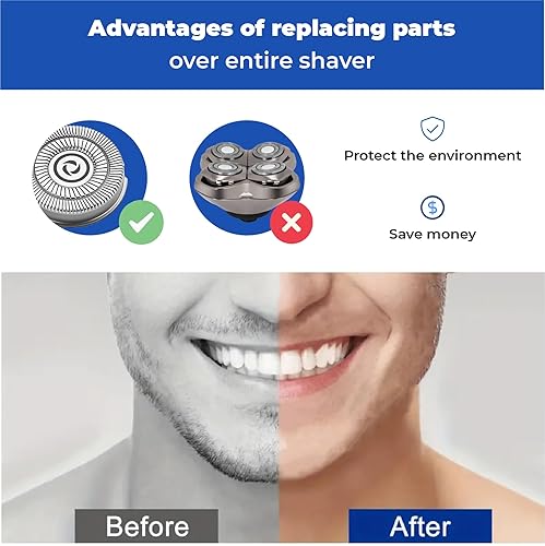 Miniatura 8 de Paquete de 4 cuchillas de repuesto para afeitadora Skull Shaver Pitbull Gold PRO y Silver  4 cabezales de repuesto para afeitadora Pitbull mejorados
