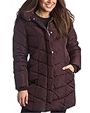 Steve Madden Womens Long Puffer Coat - Heavyweight Insulated Fall Winter Jackets for Women Windproof Long Length Bubble Parka Merlot 3X