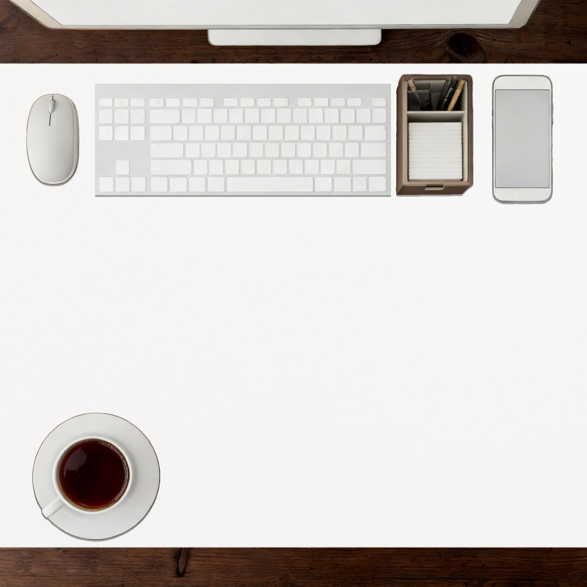Office Desk Mat 50 x 60 cm Waterproof Protector Writing Pad Spill Resistant Durable Design Ideal Keyboard Mat for Office and Home, White — image 1