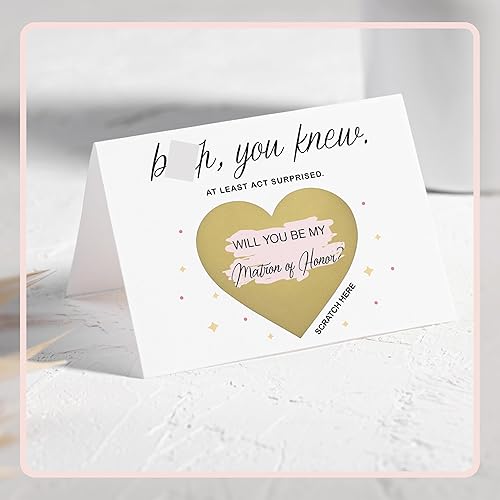Miniatura 5 de SEEBERY Tarjeta de Propuesta para Matrona de Honor  Serás Mi Matrona de Honor  Divertida Tarjeta de Rascar con Sobre  Regalo Único para Matrona de