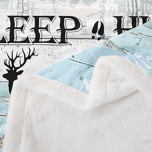 Miniatura 4 de Manfei Manta de caza de alces con cuernos de ciervos salvajes para sofá, manta de cama de adventrue de montaña para niños y adolescentes, decoración
