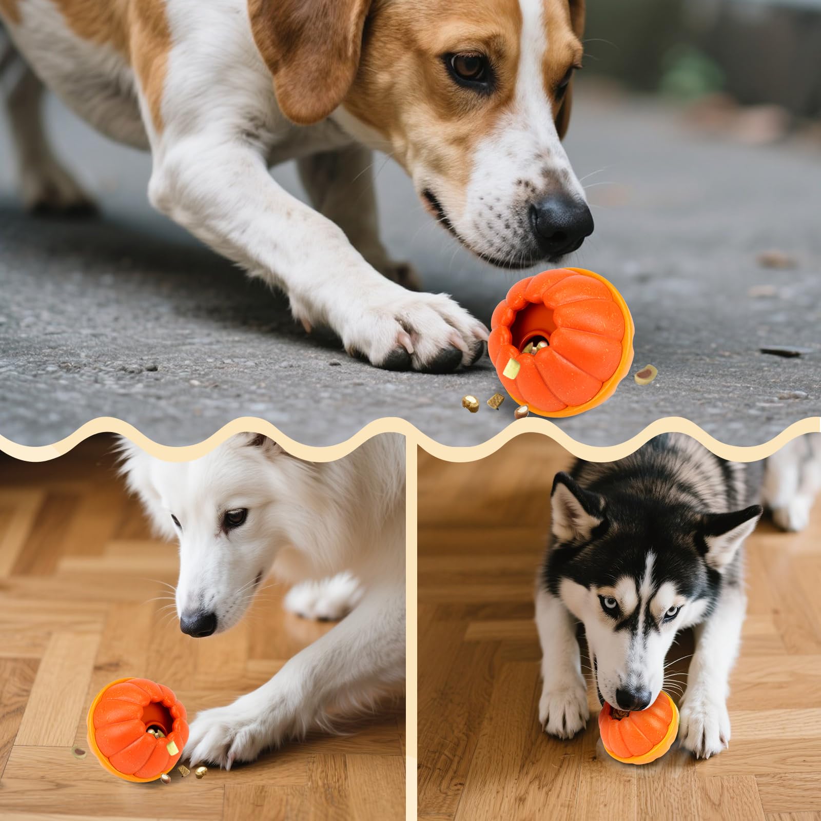 Yummy Sam Pelota de juguete para perros dispensadora de golosinas congeladas, juguetes interactivos duraderos para masticar para mantenerse ocupado para masticadores agresivos, alimentador lento para