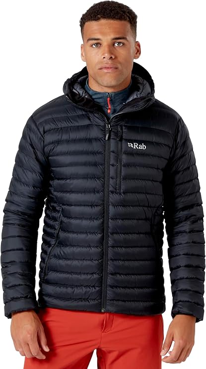 Rab Men's Microlight Alpine 700-Fill Down Hooded Puffer Jacket for Hiking & Skiing