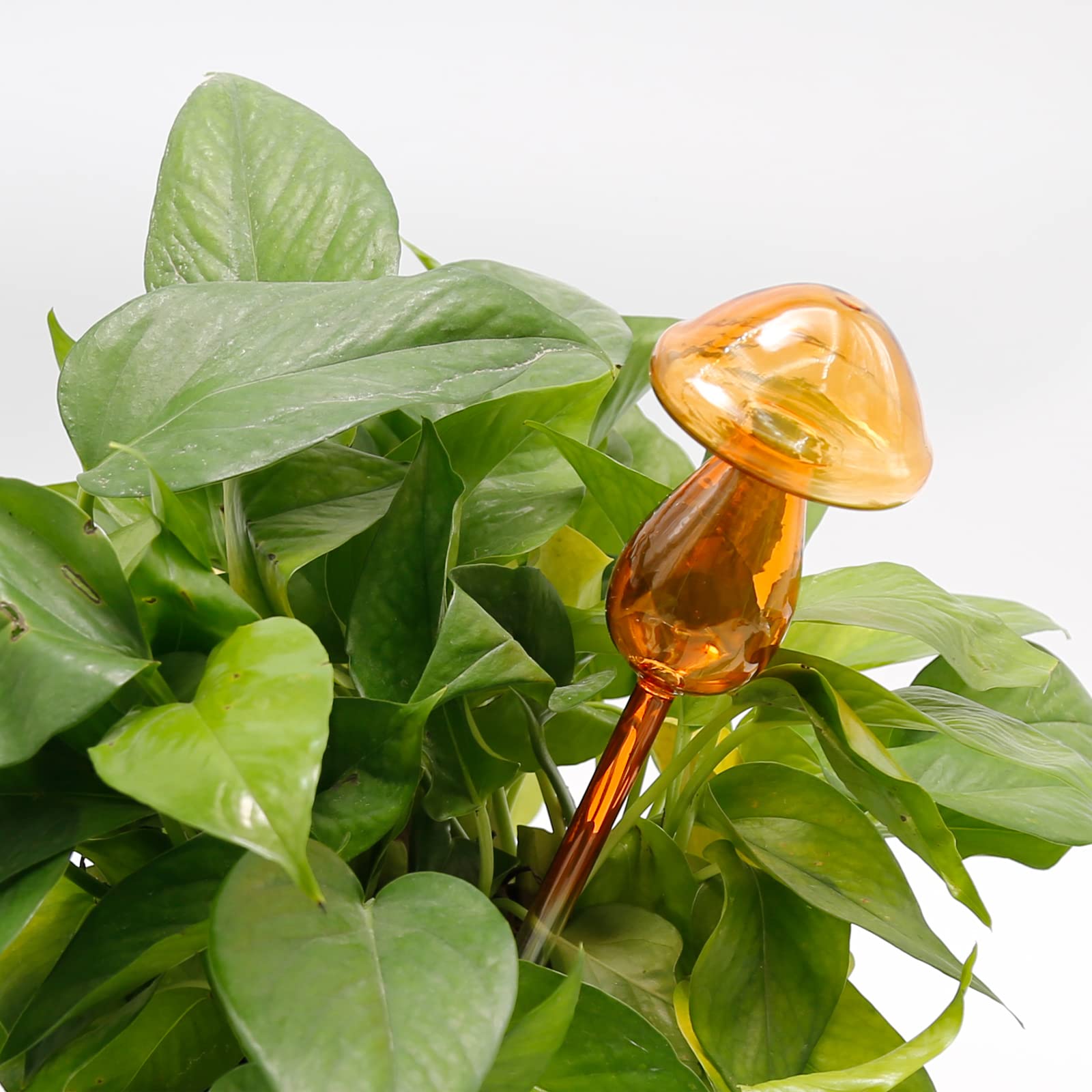 2 Stück Pilzpflanzenbewässerungskugeln aus Glas, selbstbewässernde Kugeln für Garten, Topfpflanzen, Innen- und Außenpflanzen (braun)
