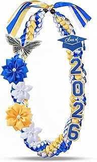 Lyrow 50'' 2026 Graduation Lei Double Braided Strands Graduation Ribbon Leis with 4 Satin