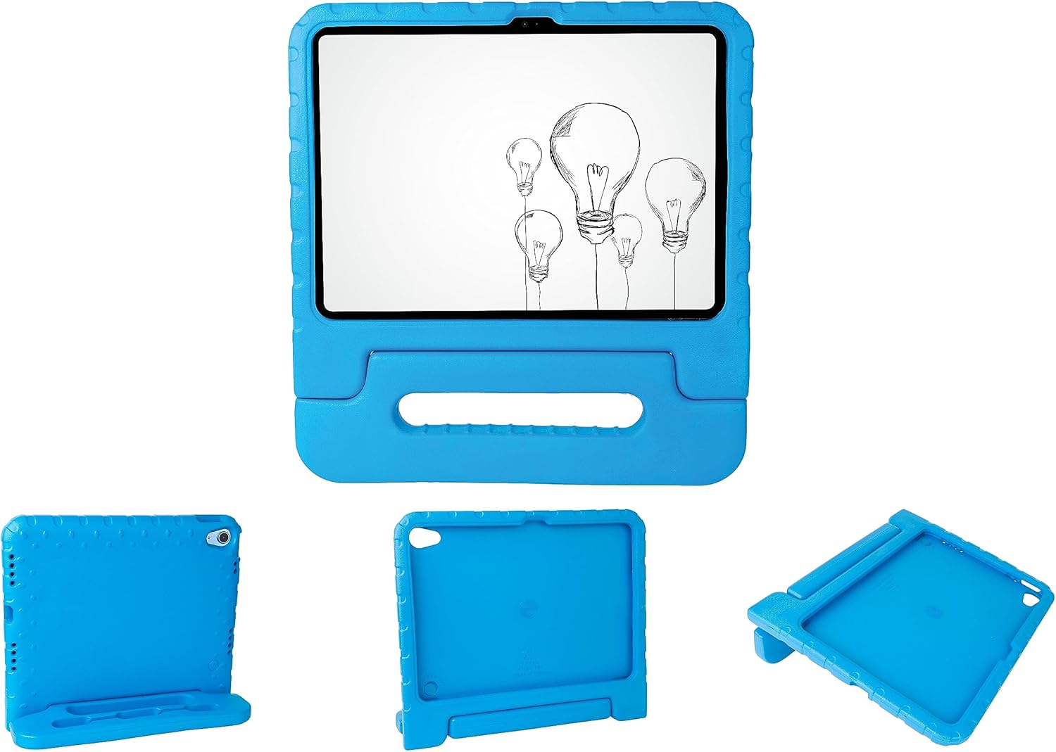 iPad 10.9" (10th Gen) Tablet Case with Kickstand and Pencil/Pencil Holder - Rugged and Shockproof - Ideal for Kids, School and Teaching - Blue