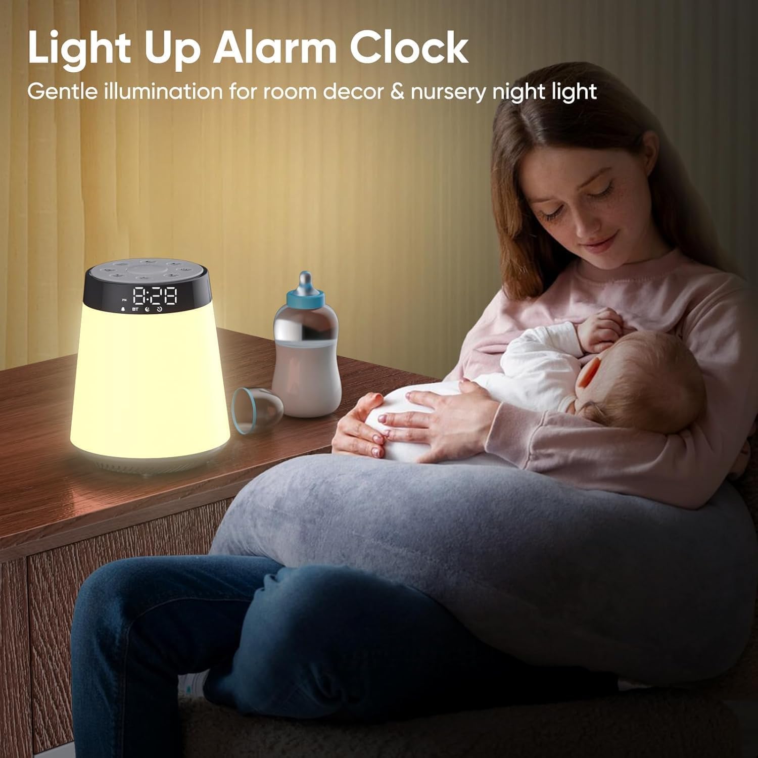 Réveil Lumière Bluetooth, Reveil Simulateur d'aube, Eveil Matin Lumineux Lampe de Chevet Multicolore, Snooze, 30 Sons pour l'Aide au Sommeil Machine Sonore avec Veilleuse, Cadeaux Pour Garçon Fille