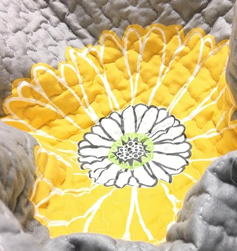 Miniatura 7 de Girasoles blancos y amarillos Juego de edredón de microfibra de poliéster hipoalergénico de 2 piezas, ropa de cama para dormitorio, tamaño