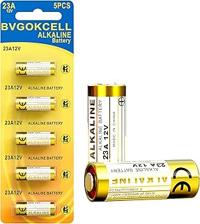 A23 23A 12 Volt Battery (5-Pack), MN21/23 12V Alkaline Battery, Long Lasting for Ceiling