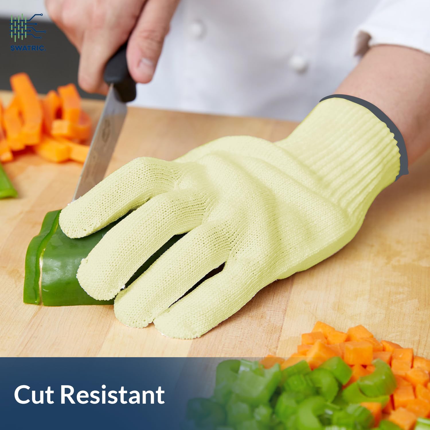 SWATRIC Safety Gloves for Heat and Cut Protection (Free Size) | High-Performance Aramid Fiber Gloves | Suitable for Cooking, Industrial Use 3