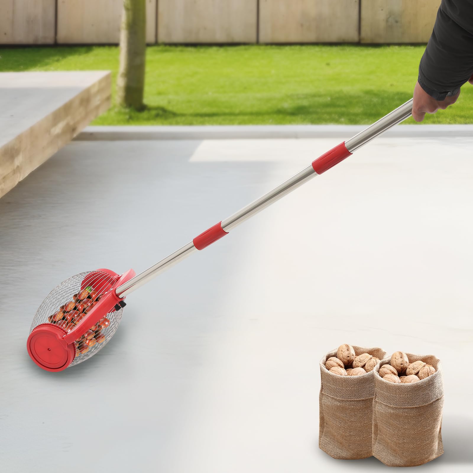 Colector de frutos secos para frutos secos y frutas, 43,5 – 111,5 cm