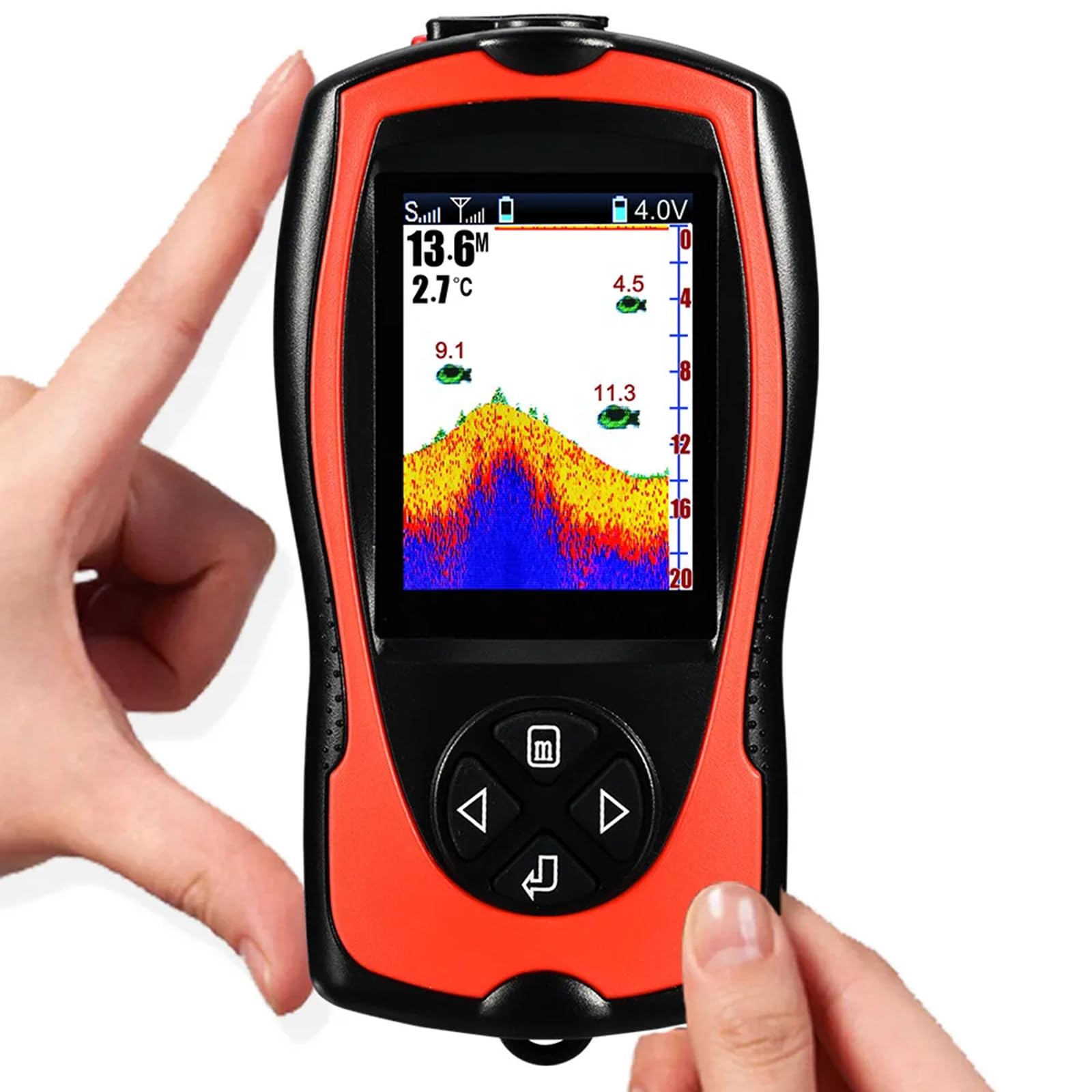 Ecoscandaglio wireless ricaricabile per pesca Ecoscandaglio portatile per pesca con profondità dell'acqua 45M