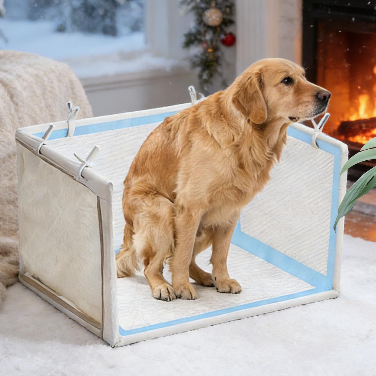 Bandeja Sanitaria para Perros Bandeja Impermeable Con Paredes Altas | Bandeja Plegable Antiderrames para Perros con 6 Sujeciones Para Alfombras De Entrenamiento En Hogar, Balcón O Viajes