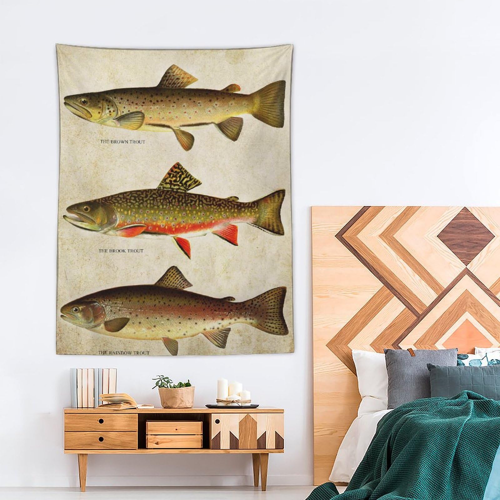 フライフィッシング 壁掛け ウォールアート ヴィンテージ 当時物 Amazon.co.jp: ヴィンテージトラウトフライフィッシングポスター