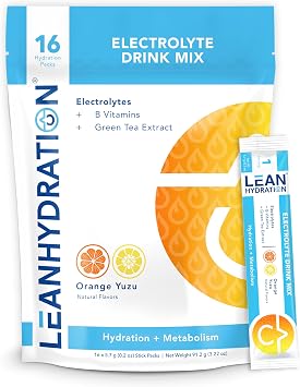 Daily Electrolyte Packets Drink Mix | Zero Calories, Zero Sugar Plus Vitamins, Minerals & More | 16 ct Orange Yuzu
