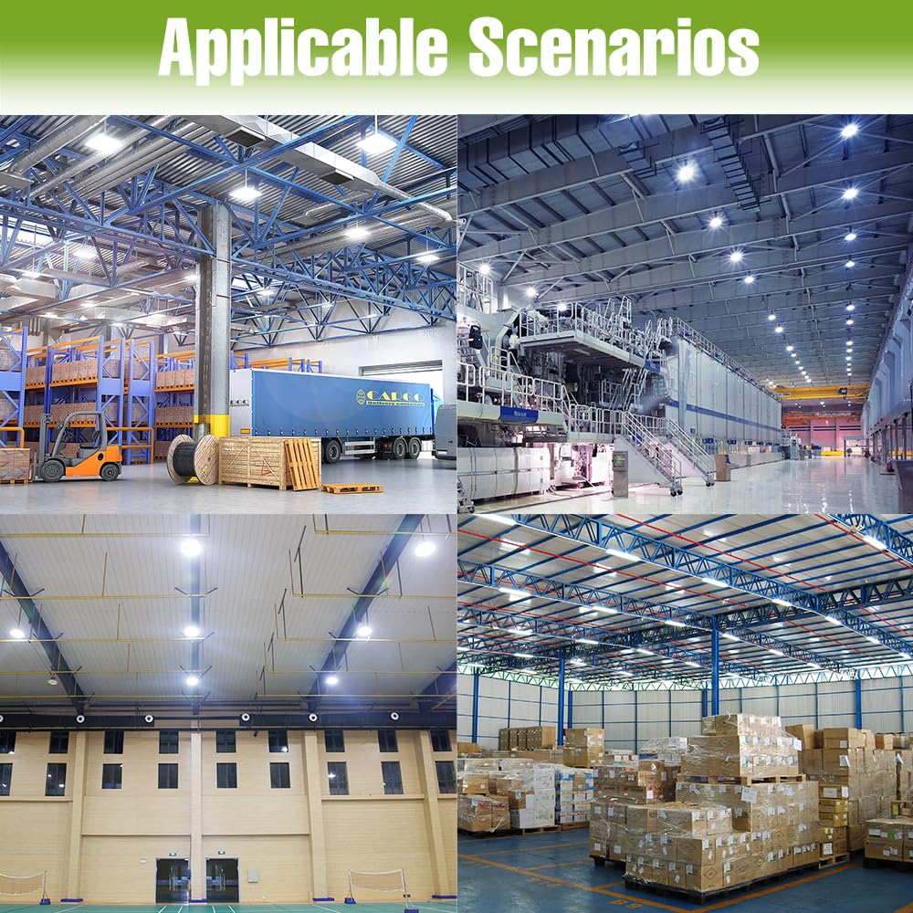 100W LED Deformable Garage Lights 100-277V Adjustable Panels Foldable Warehouse Lamps 110V Commercial High Bay Ceiling lamp E26 — view 9