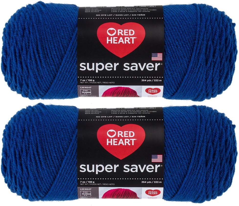 Bulk Buy: Red Heart Super Saver (2-Pack) (Royal, 7 oz Each Skein)