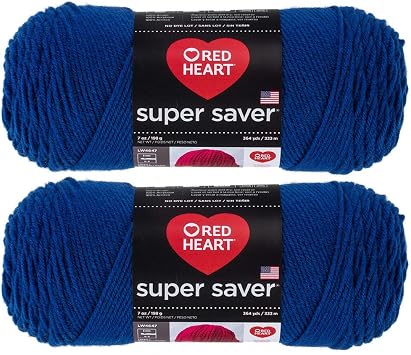 Bulk Buy Red Heart Super Saver 2-Pack Royal, 7 oz Each Skein