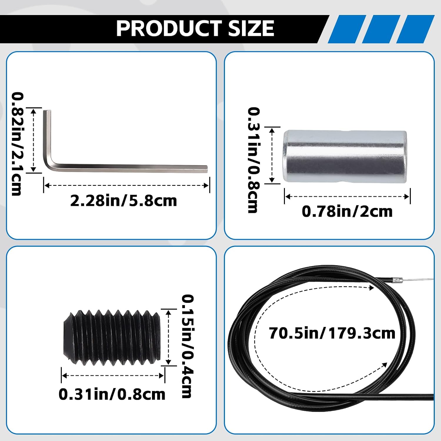 Rear 4" Drum Brake Band Pin Brake Cable Kit for Predator 212cc 420cc 196cc Go Kart Cart Dune Yard Buggies Mini Bike ATV for Rotary 484 Azusa 2251-B Manco Bandit Critter 1492 4316 297 Yerf-Dog