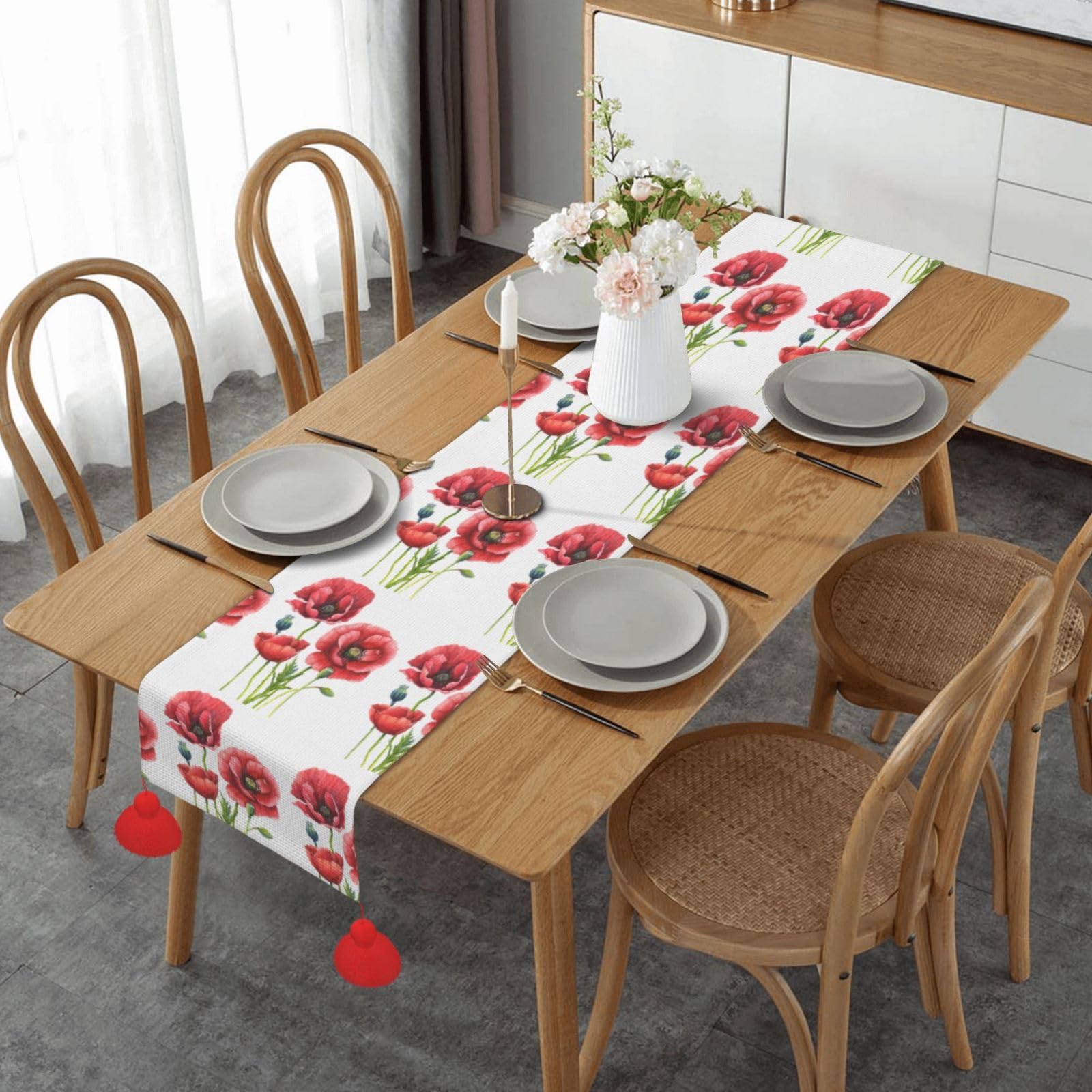Chemin de table de Noël cramoisi nappe de fête haut de gamme