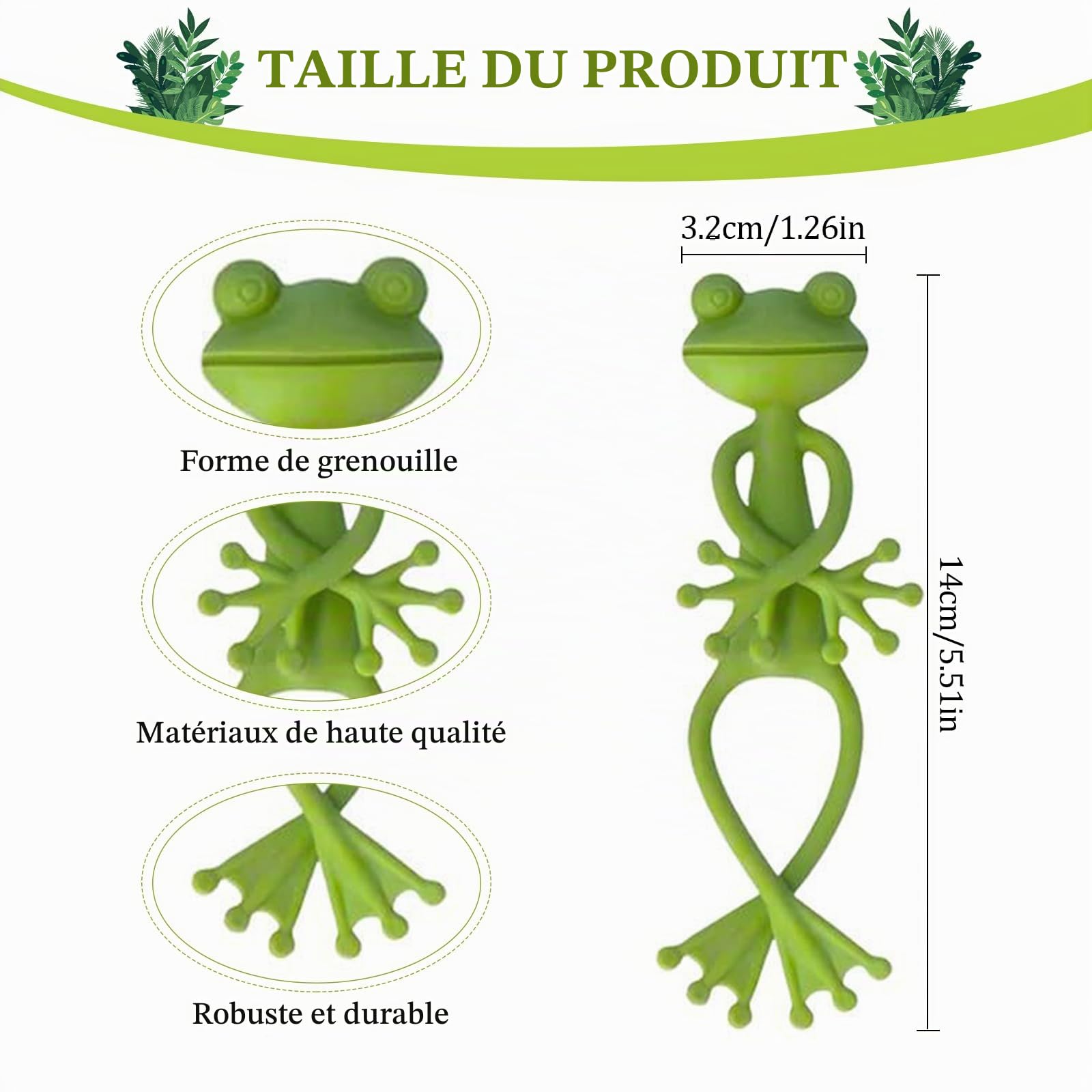 6 Pièces Attaches en Forme de Grenouille pour Plantes | Flexibles Pliables Attaches de Câble, Ajustables Réutilisables Décoratifs Supports pour Plantes, Grenouille Decoration Jardin