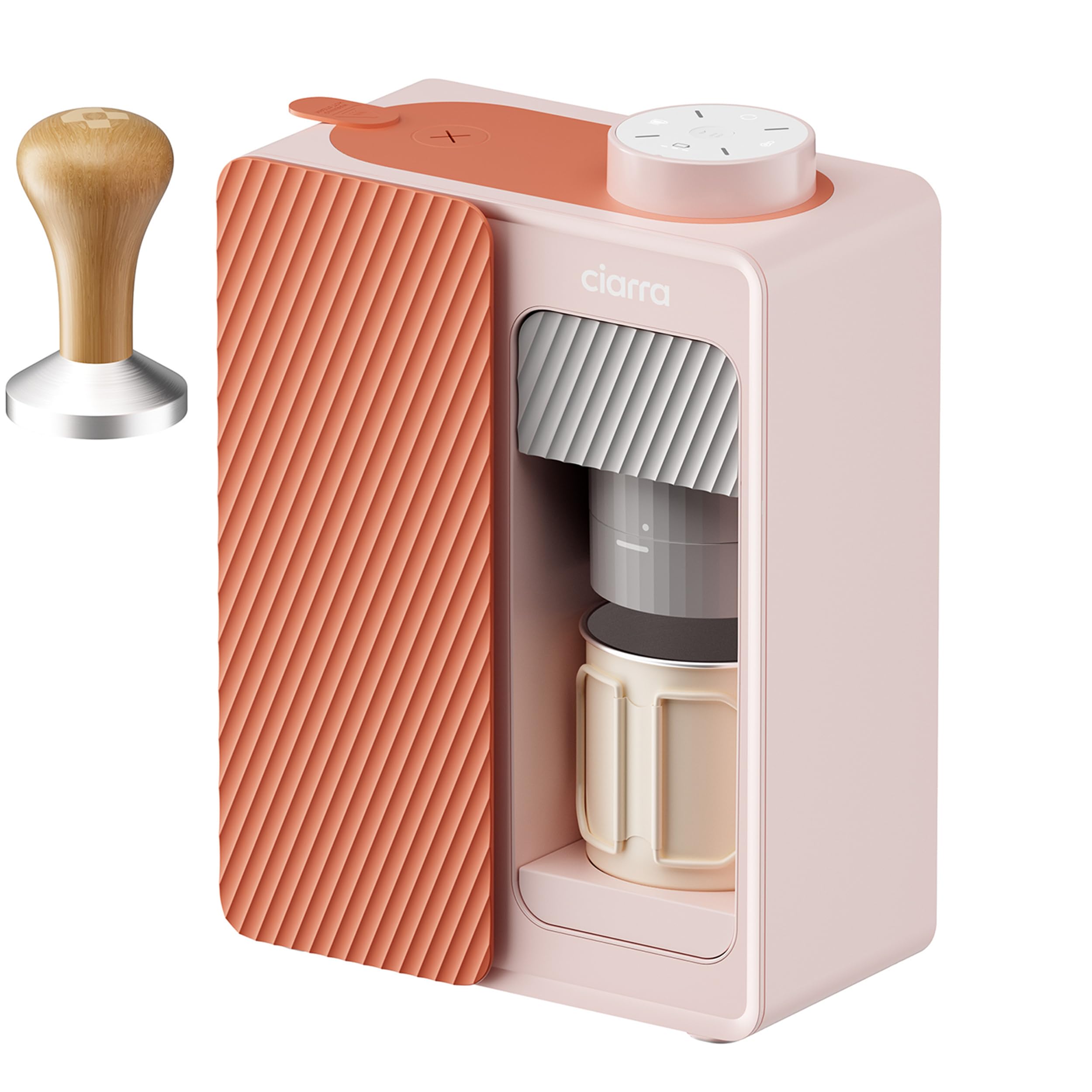 CIARRA Bloom Box Cafetière Portable - Machine à Espresso Nomade 15 Bars, Chauffage & Nettoyage Automatiques, Double Alimentation (Batterie & Secteur), Réservoir 180 ml - CBPCM551-P