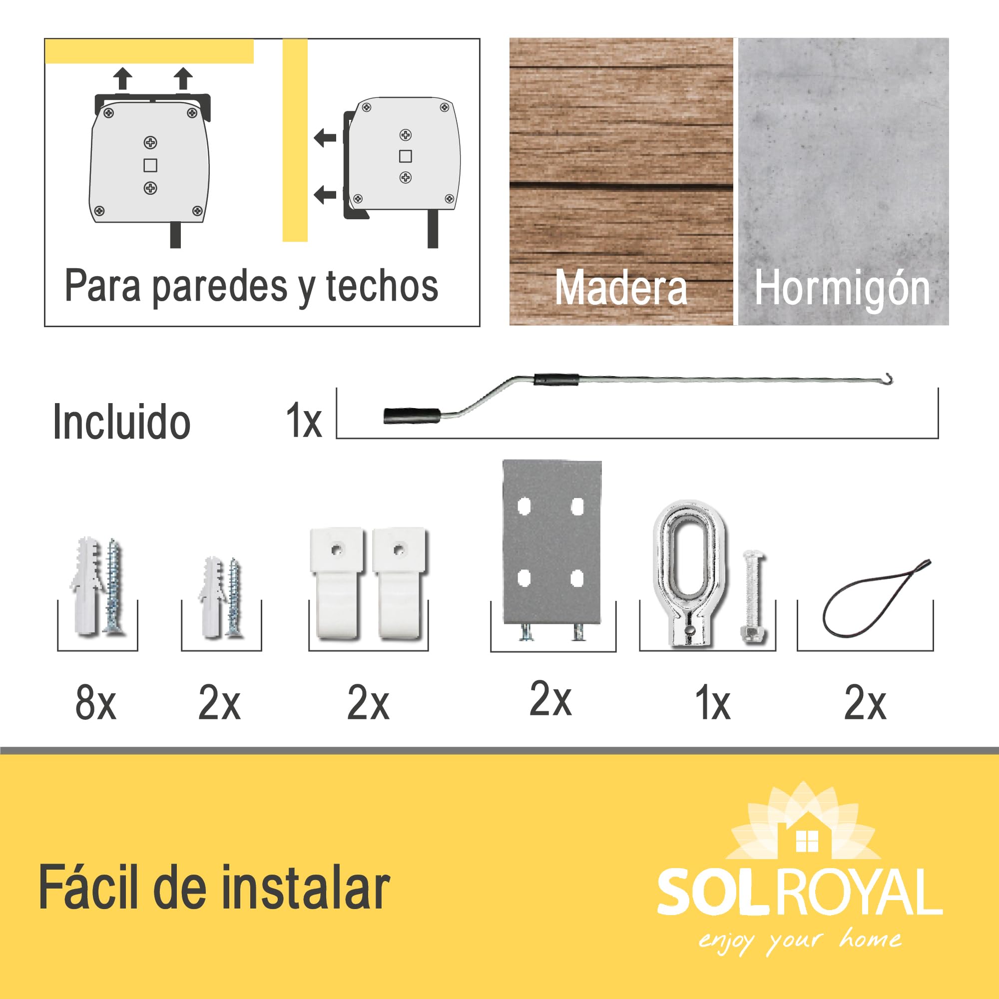 Sol Royal toldo Vertical Enrollable Exterior Estor para Balcones Robusto | 180x250cm gris terrazas robusto a mano con manivela translúcido e impermeable marquesina proteccion visual balcon MS5