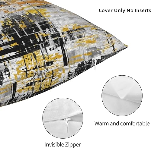 Miniatura 4 de Fundas de almohada de arte abstracto negro y dorado de 18 x 18 pulgadas, funda de almohada para sofá, cama, decoración del hogar