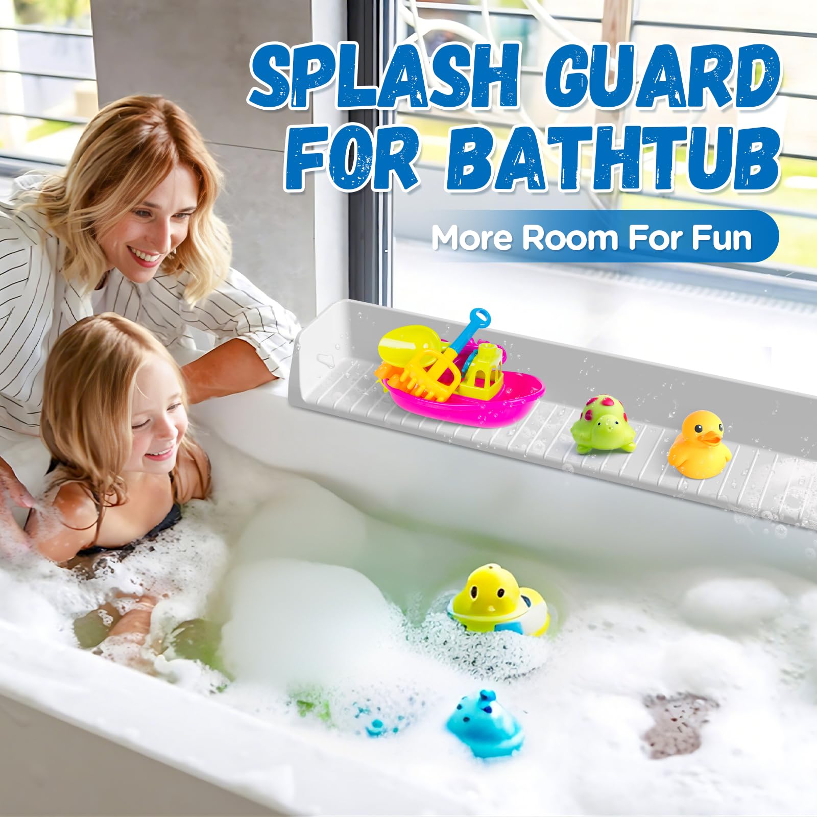 Funny Old Man Mensola da gioco in silicone per vasca da bagno per bambini, vassoio per giocattoli con 11 ventose, mantiene la zona del bagno asciutta per vasca, organizer per accessori da bagno per