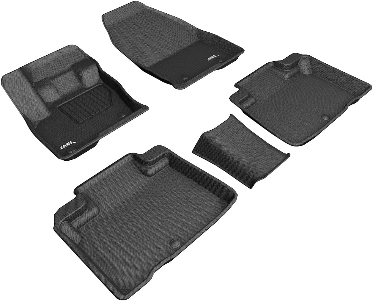 3D MAXpider Custom Fit Kagu Floor Mat (Black) Compatible with Lincoln Nautilus 2019-2023 / MKX 2016-2018 - Full Set