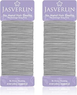 2MM Light Gray Hair Ties, No Slip Damage-free Hair Elastics Ponytail Holders for Women Girls Men, Rubber Bands Ties for Thin Fine Medium Thick Long Curly 80 Pieces