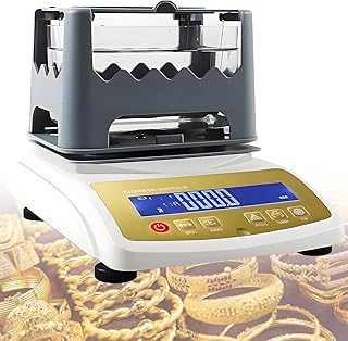 Prüfgerät für Goldreinheit, Dichtemessgerät für Edelmetalle, Echtheitsprüfgerät für Gold, Silber, Karatgold, Palladium und Platin, Wägegenauigkeit 0,01 für präzise Metallanalysen 600k