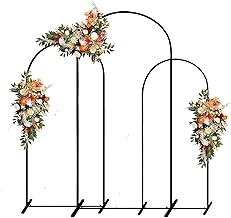 Metal Wedding Arch Backdrop Stand,3-Piece Arch Backdrop Stand for Weddin...