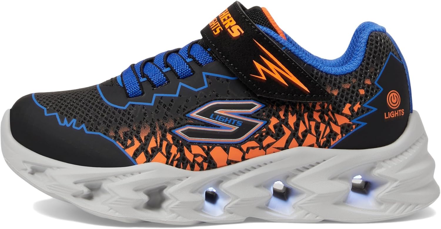 Skechers Kids Boy's Vortex 2.0 Sneaker, Black/Blue/Orange, 10 Toddler
