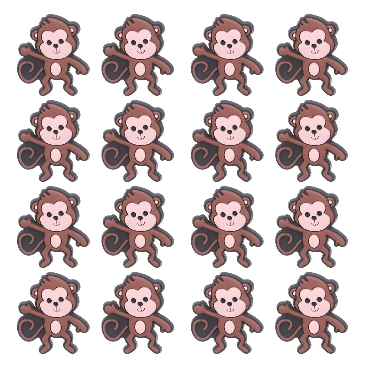 DEARMAMY 20Pcs Monkey Pencil Topper Clip Set Soft Pvc Pencil Charms for Students Classroom Rewards School Accessories