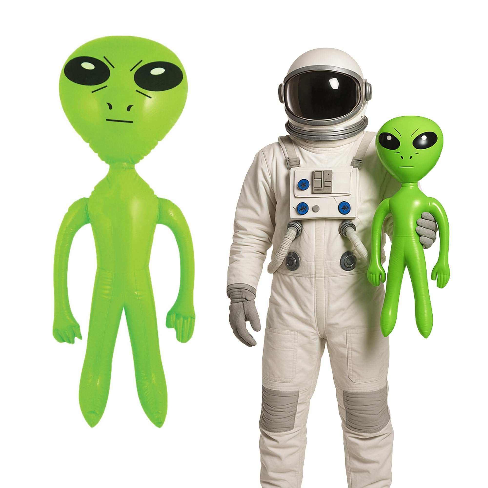 64 cm Inflatable Alien | Blow Up Alien Prop for Fancy Dress, Space Party, Halloween, Birthday or Sci-Fi Theme Decor | Small UFO Alien for Party Decoration & Photo Booth (2)